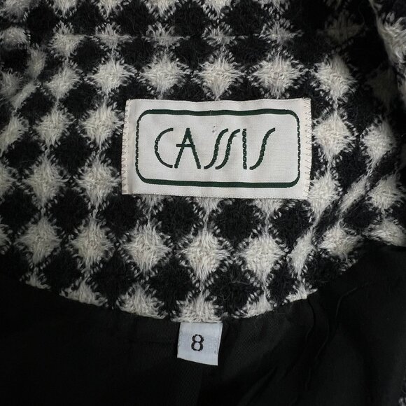 Vintage Wool Knit Blazer Check Plaid Oversized Relaxed Fit Preppy Jacket Coat - Picture 6 of 8